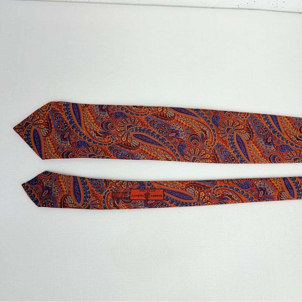 Robert Talbott Seven Fold Limited Edition 2/40 Hand Sewn Paisley Print Silk Tie - Picture 12 of 13